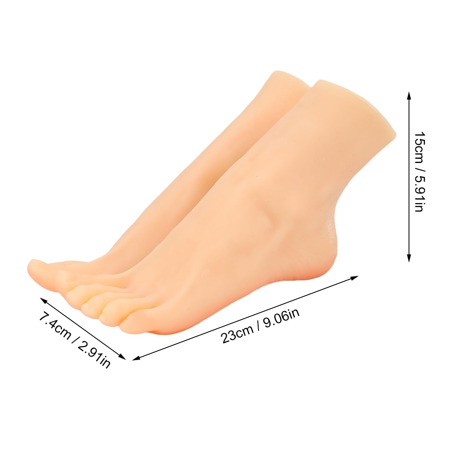 Piedini in Silicone Realistici con Osso Incorporato, Piede Finto Manichino Femminile Grandezza Naturale