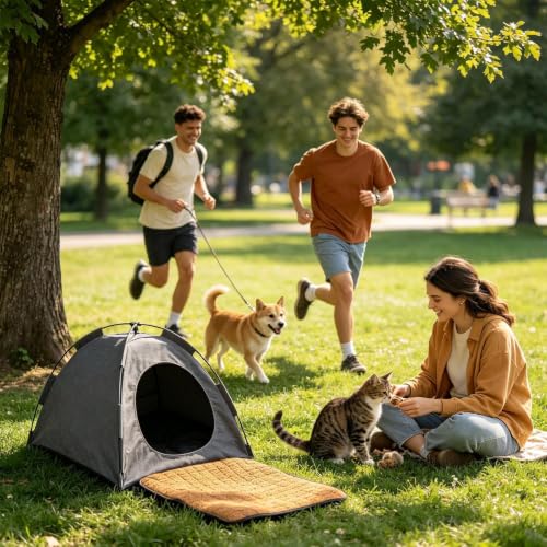 Cama cueva para gatos tipi con escondite para perros pequeños interior 4