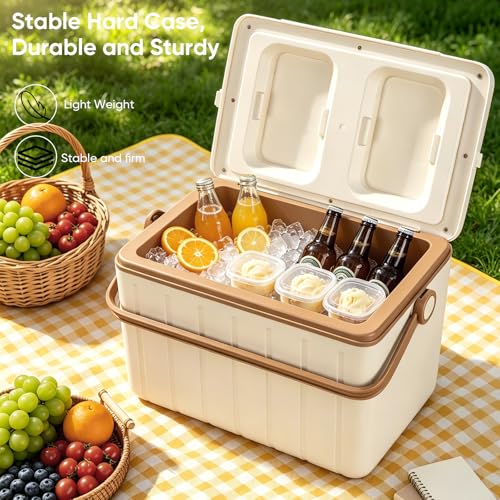 Image of 6Qt 13Qt 19Qt Northroad Camping Coolers,Stylish Macaron Color Durable Hard Cooler,Portable Insulated Ice Chest with 24 /48 Hour Ice Retention,Multi- Size for Camping,Picnic,Beach,Travel