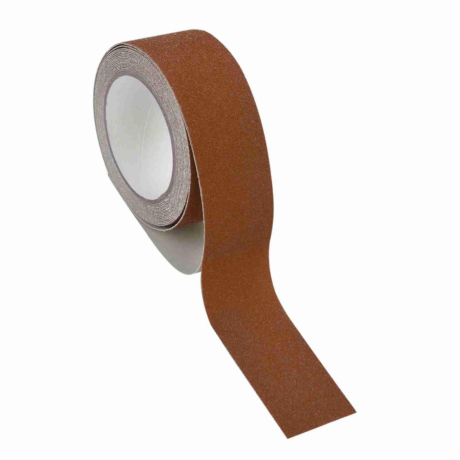 Cocoarm Cinta Antideslizante Cinta de Tracción Antideslizante de PVC 5 Cm X 5 M Peldaños de Agarre Adhesivo Colorido para Escaleras Piso Uso Interior y Exterior (Café)