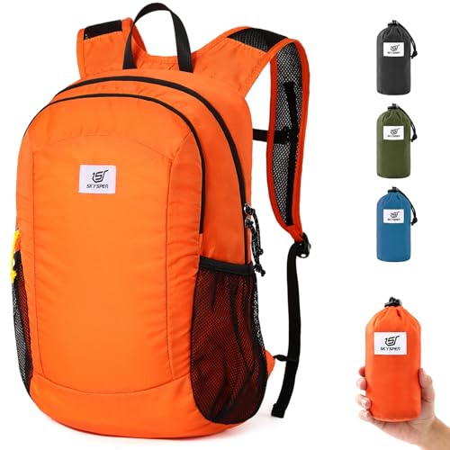 SKYSPER Mochila Plegable 16L, Mochila Pequeña Antirrobo con Protección RFID Mochila de Excursión para Senderismo Viajes Sport