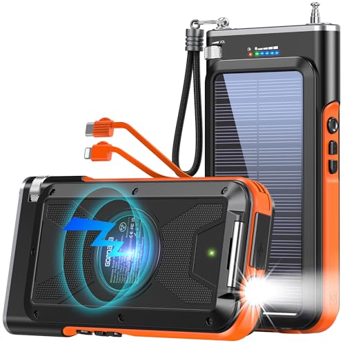 GOODaaa Solar Power Bank, 45800mAh Wireless Portable Charger...