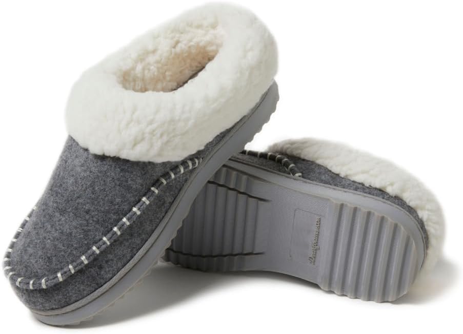 Dearfoams womens Nyla Felted and Plaid Moc Toe Clog - Image 5