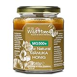 WILD HONEY - Raw Natural Manuka Honig MGO 500+ 340g im Glas I das Original I bekannt durch TV Sternekoch I Laborberichte und Zertifikate online