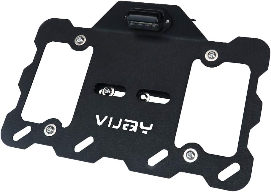 License Plate Frame Mount Compatible with 1987-2018 Jeep Wrangler JK JKU & TJ & YJ (2/4 Doors)，with LED Light，Licence Holder Bracket Relocation Mounting Plates Frames