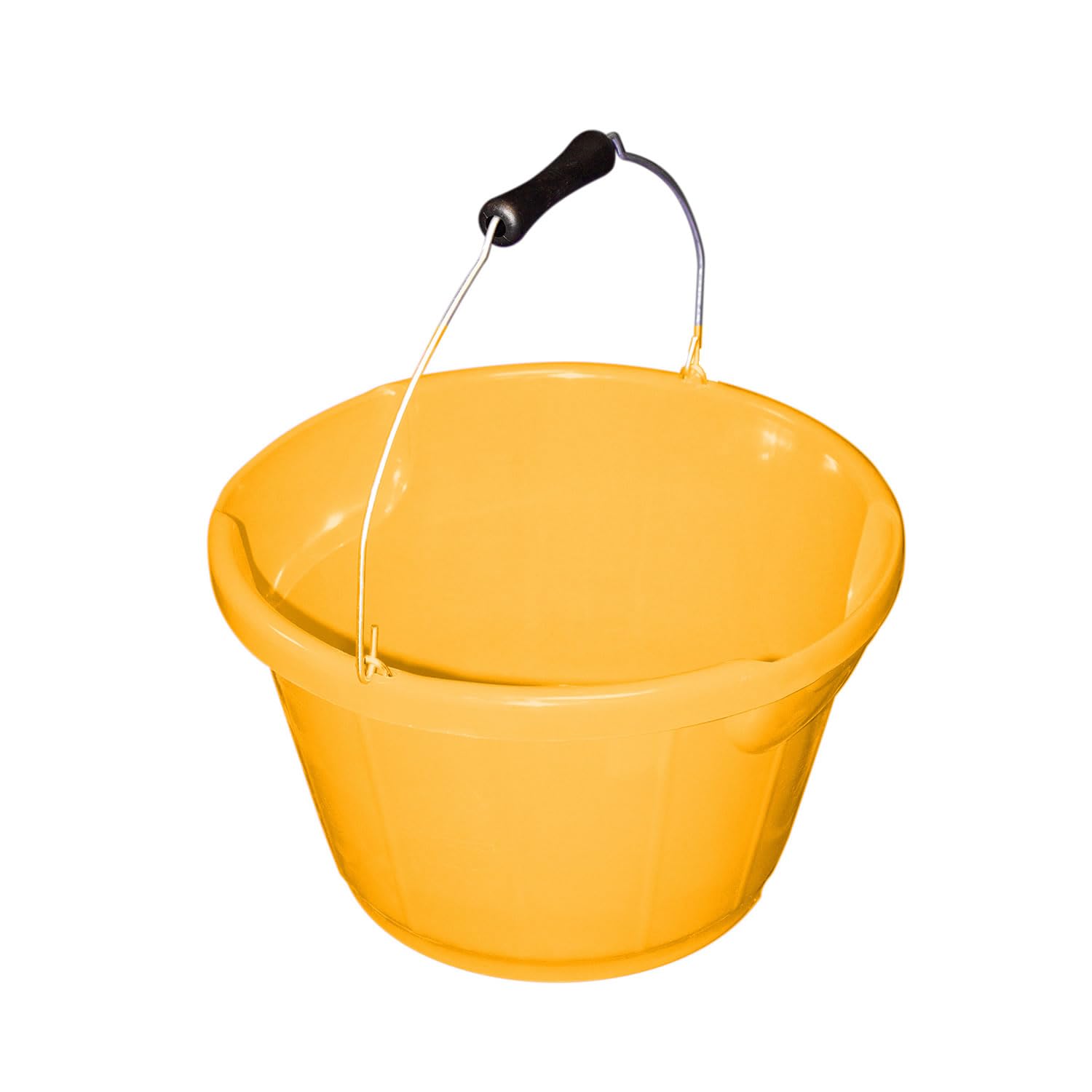 Red Gorilla Yellow Plas 10L 2 Gallon Feed Utility Bucket Small Shallow Dual Pouring Recycled Durable Plastic