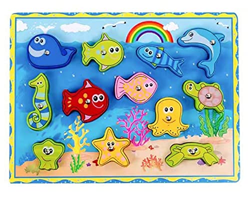 Maestro Toys - Magnetic Wooden Fishing Board with Base Image | Lacing Toy | Magnetic Fishing 3D Puzzle Game | One Piece Puzzle | Montessori Toy | Learning and Activity Toy for Kids [ 8+ Month ] (B098L2JWNB) Amazon Price History, Amazon Price Tracker