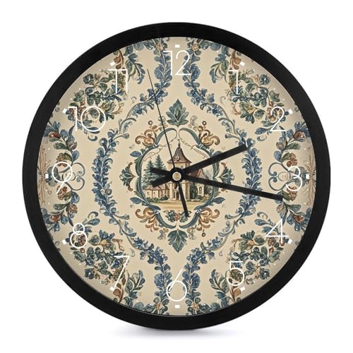 Horloge murale imprimée décoration salon style campagnard
