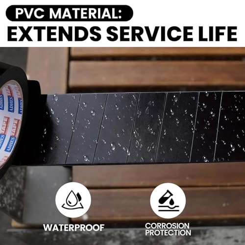 Image of ADHES PVC Pipe Wrap Tape, 2 Inch X 35 Yds, Corrosion Protection Pipe Tape, Weatherproof PVC Tape for Drain Pipe, Metal & Electrical Piping, Underground Pipe, Black