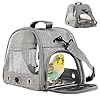 Bird Carrier with Perch Parakeet Travel Carrier Bag Portable Bird Backpack Carrier with Plat Breathable Bird Carrier Travel Cage for Small Pets