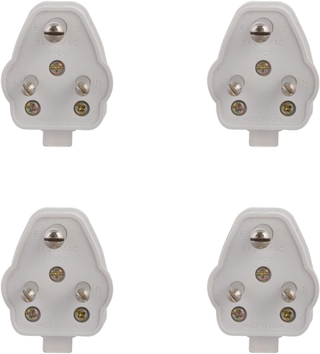 Anchor by Panasonic Plug Top 6A, 3 Pin, ISI Certified, Secure Fit for Home, Office & Appliance Use – White (Pack of 4)