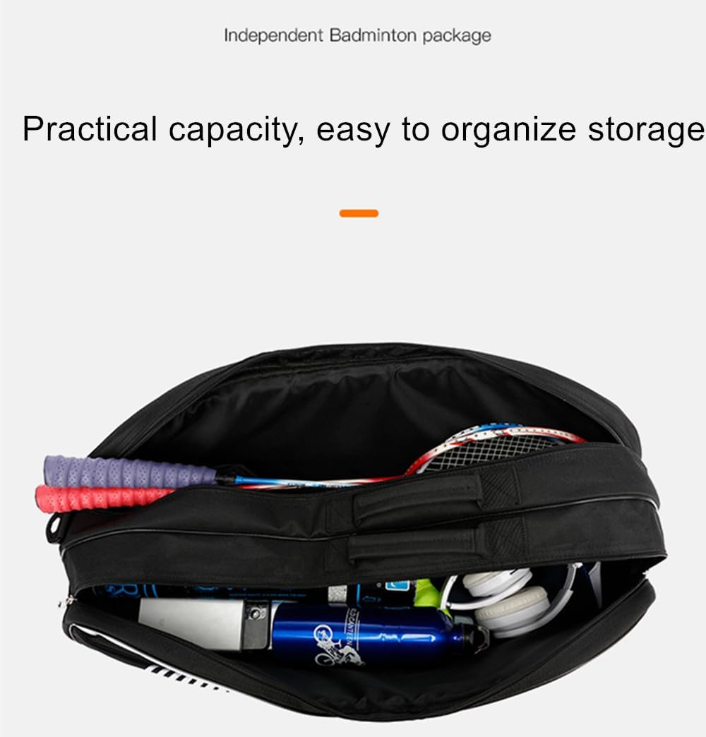 Borsa da Badminton Tennis,Borsa per Racchetta da Tennis,Borsa da Badminton per 3 Racchette da Badminton,Tela,Impermeabile,Tracolla Regolabile e Staccabile