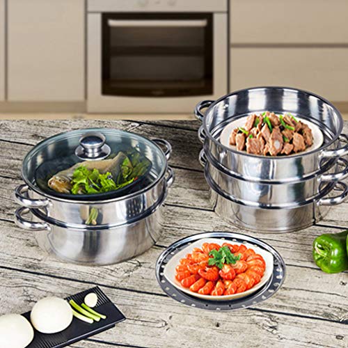 Casseroles à soupe à vapeur 5 couches pour cuisson simultanée 28cm - 3