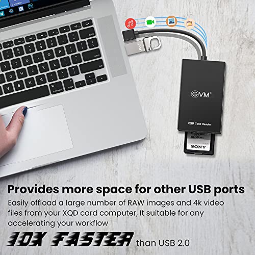 Image of EVM XQD Memory Card Reader - USB 3.0 Transfer up to 5Gbps - SD Card Supported - 3 Years Warranty (EVM-CR-002)