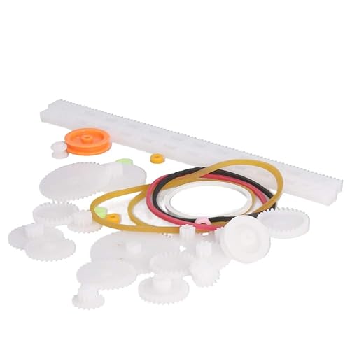 Miniatura 58 de Fielect Kit de engranajes de plástico 43pcs con accesorios surtidos para robot motor DC