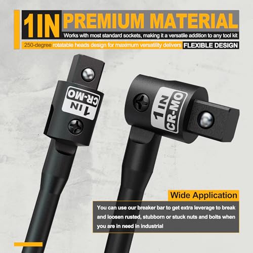 Image of 1 inch Drive 41 Inch Breaker Bar, Heavy Duty Head, Premium Chromium-Molybdenum Steel, Trucks, Agricultural Machinery and Industrial Equipment