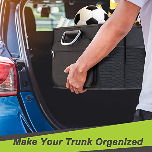 MIU COLOR Foldable Car Trunk Organizer Washable Automotive Storage Box Suitable for SUV with 2 Straps (Black Trunk Large) (Update) - Thumbnail 2