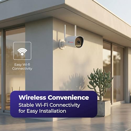 Image of Trueview 3MP All Time Color Wi-Fi Smart Bullet CCTV Security Camera for Home, Shop, Office | Two-Way Audio | Human Detection IP66 Waterproof Supports Upto 256GB Memory Card | Alexa Compatible T18295S