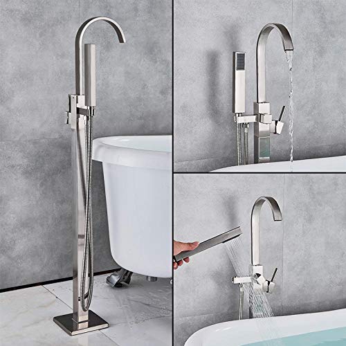 Mitigeur de baignoire îlot avec douchette à main pour un bain relaxant