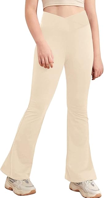 HULIJA Kids Girl Boys Jazz Ballet Dance Classic Stretchy Boot Cut Pants Loose Long Trousers Gymnastics Stage Performance