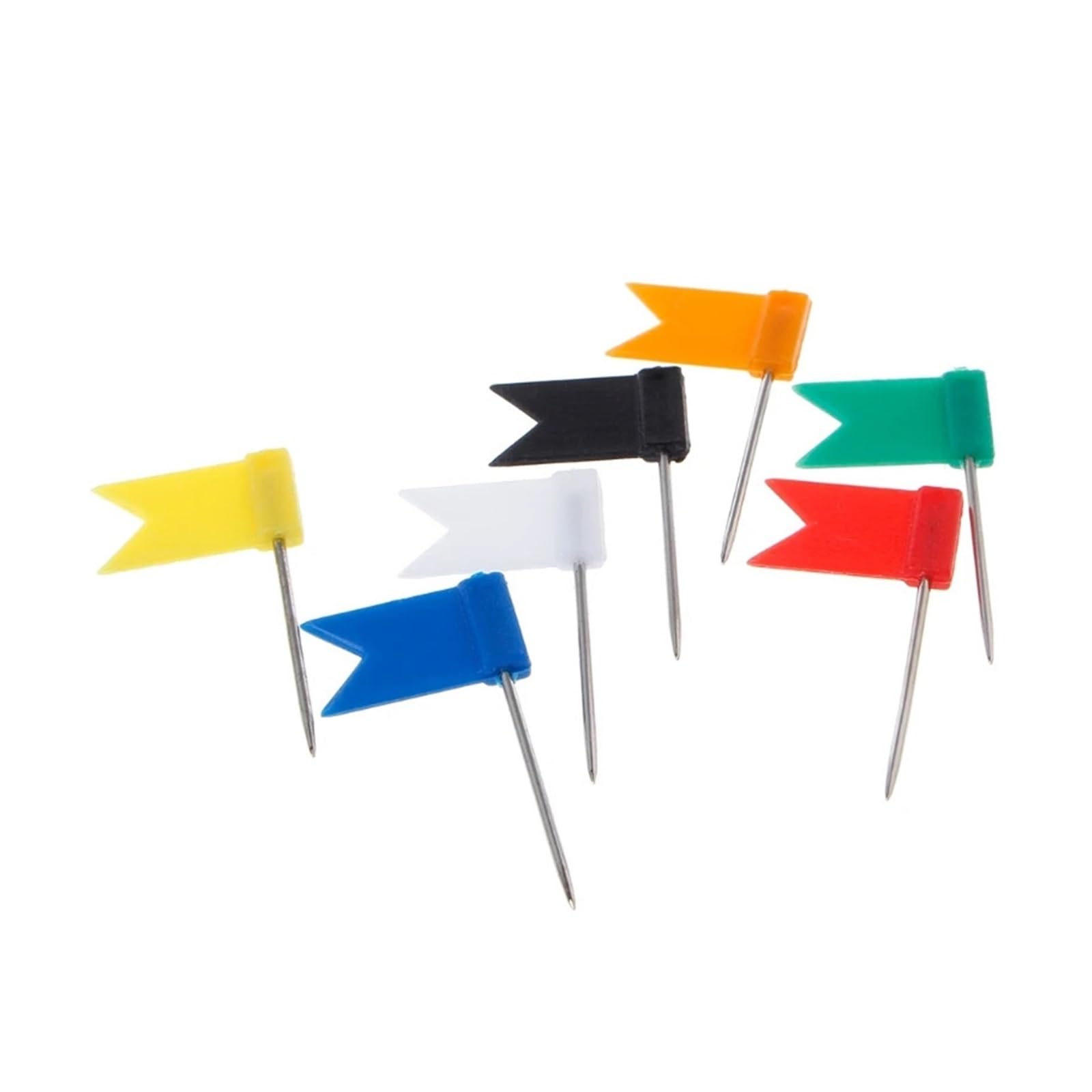 Pushpins 200pcs Mixed Color Flag Push Pins 100 Pcs/Box Nail Thumb Tack Map Drawing Pin Stationery