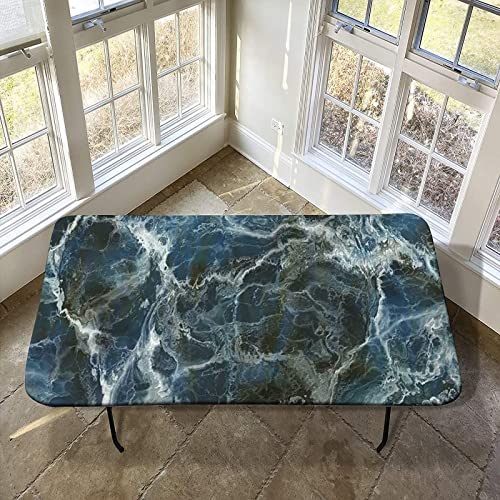 XISUNYA Marble Elastic Fitted Polyester Tablecloth, 30