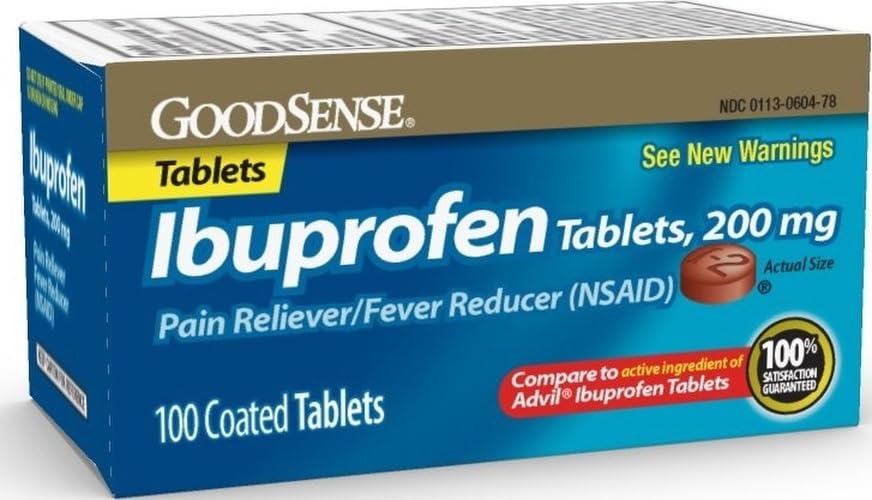 Image of GoodSense Ibuprofen 200 mg (NSAID), 100 Coated Tablets