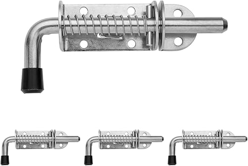Miniatura 8 de JQK Pasador de pestillo con resorte, perno de barril de acero inoxidable 304 grueso de 0.079 in, cerradura de puerta de 5 pulgadas con acabado