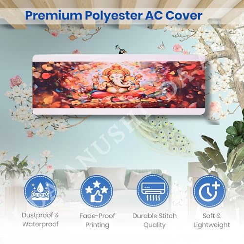 Image of Printed Split Ac Cover Combo Indoor Unit For 1.5 Ton Capacity AC, Inner Unit Ac Cover, All Weather Cover /Attractive Digital Prints /Dustproof /Water Resistant