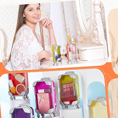 Juexica 18 Pack False Eyelashes Packaging Box Plastic Mini Suitcase Favor Box Rolling Empty Lash Boxes Trolley Tiny Suitcase Miniature Candy Box For Travel Theme Party And Celebrations, 9 Colors #TOP5