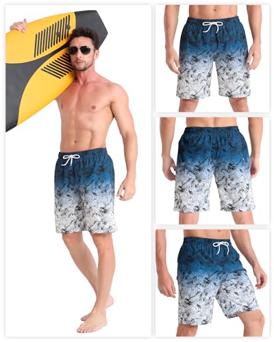 Image of BOJIN Mens Swim Trunks 9 inch Quick Dry Stretch Swim Shorts Mesh Lining Bathing Suits Swimwear Beach Shorts with Pockets