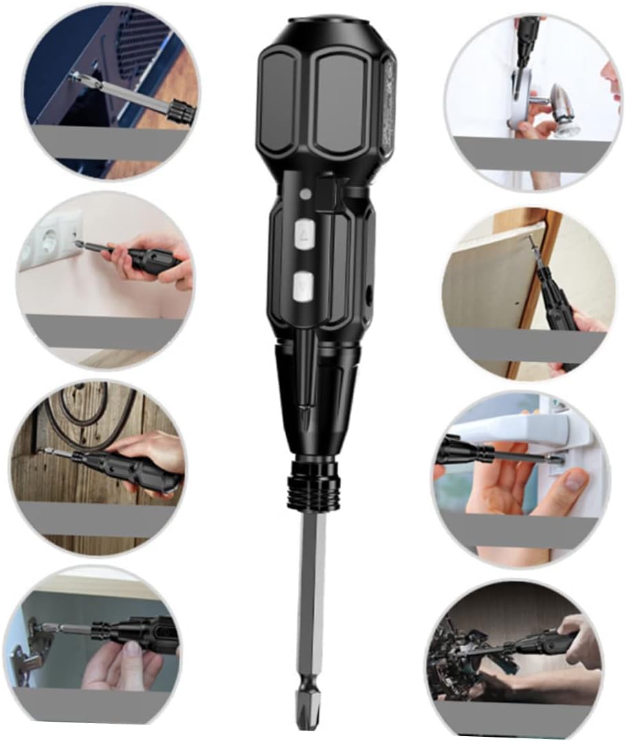 DOITOOL 1set Rechargeable Cordless Screwdriver Power Drill with Led Light Usb Charging Cable for Home Projects and Light-duty Tasks Portable Design for Men and Women