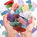 ZAVOOS Sea Glass for Crafts, 32 Oz Crushed Glass Vase Filler Bulk, Mix Rainbow Color Tumbled Seaglass Pieces Flat Frosted Dyed Color Stone for Aquarium Decor DIY Art Craft Supplies