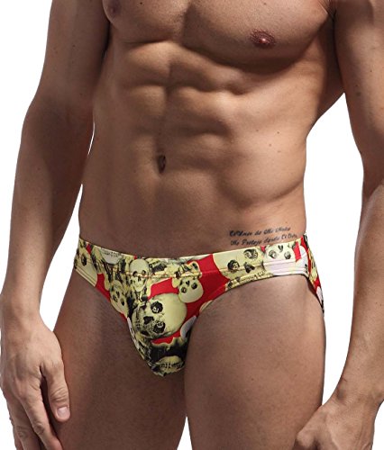 Men's Fashion Underwear Briefs Zebra and Skull Print Bikini Swimwear B1136