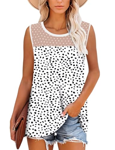 KISSMODA Womens Flora Print Tank Tops Ribbed Summer Shirt Sleeveless Summer Casual Women Blouses(S-3XL)