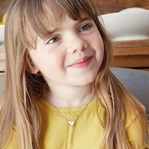 Monooc Tiny A Initial Heart Necklace, 14K Silver Plated Dainty Small Letter A Heart Choker Necklace Gift For Women Kids Child Alphabet Necklace Jewelry #TOP2