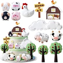Mini Farm Cake Decoration Farm Cake Topper Farm Animal Themed Birthday Party Decorations