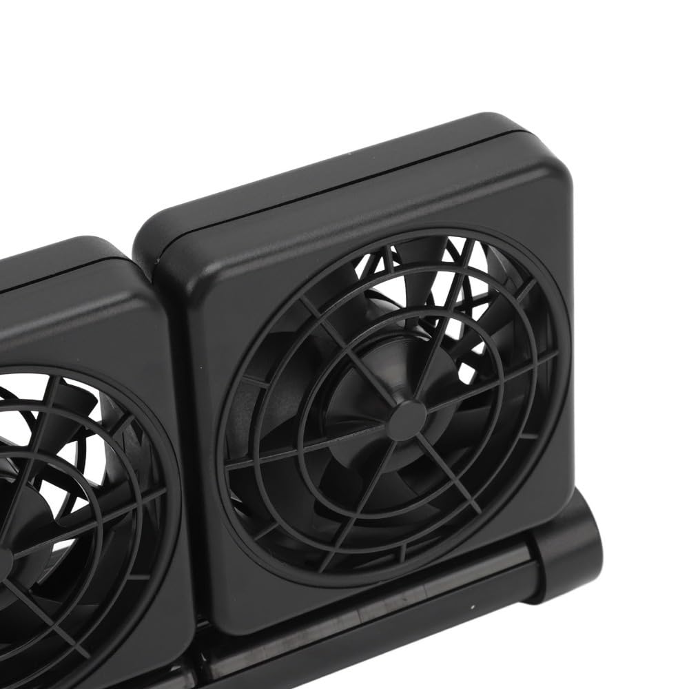 Ventilateur d'aquarium en alliage d'aluminium et plastique noir réglable avec prise (3 ventilateurs)