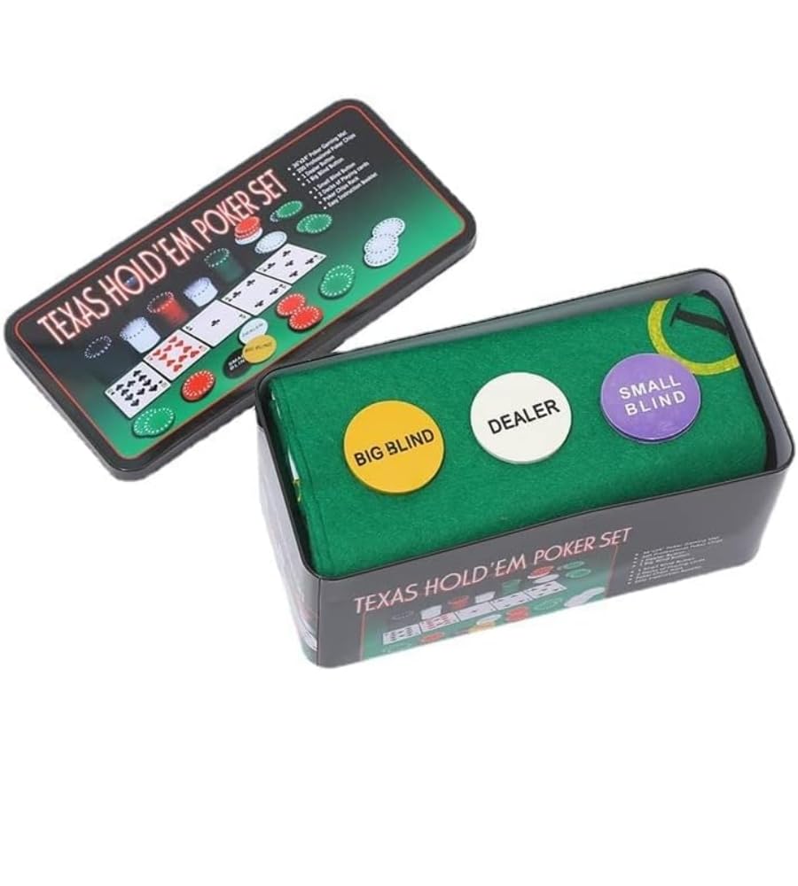 200 Fiches da Poker Numerate Soldi Euro Box da Gioco Texas Holdem con Confezione Porta Fiches Fair
