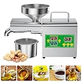 HAIYAETONG Máquina automática de prensado de Aceite para Semillas y extracción de Aceite de Oliva, extracción en Caliente/frío con Ajuste de Temperatura de 40-300 °C, Acero
