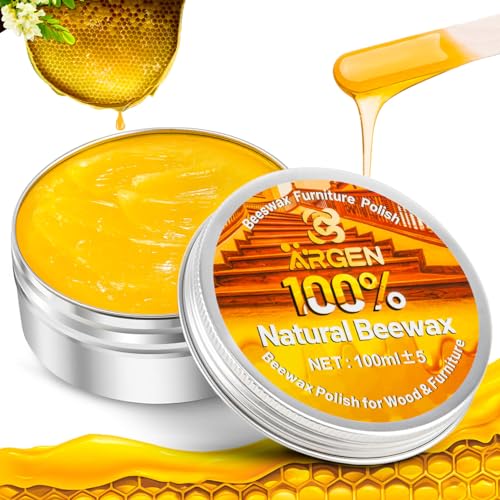 CARGEN Beeswax Polish for Wood Furniture - Natural Wood Polish Wax Conditioner Paste for Hardwood Floor Cabinet Table Restore Shine & Protect Finish 100ml Care Treatment