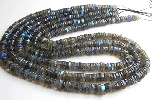 Labradorite smooth beads en forme de pneu pour la création de bijoux fins