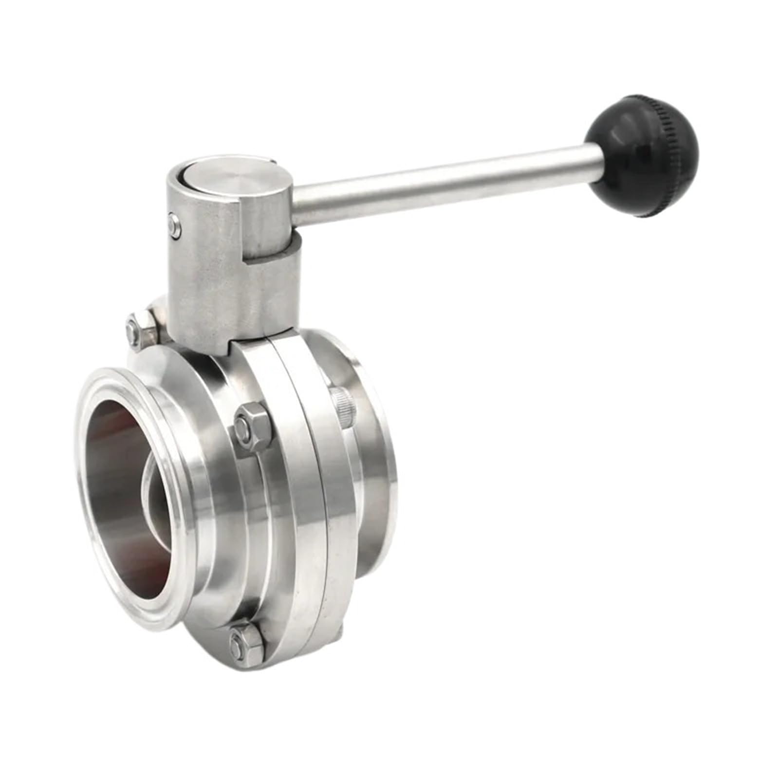Vanne papillon sanitaire anti-fuite pour raccordement tri-clamp 2"