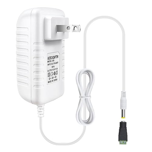 Vista 26 de Fuente de alimentación de 12 V, fuente de alimentación de 12 voltios 1A 12 W CC con interruptor de encendido y apagado, adaptador de corriente LED