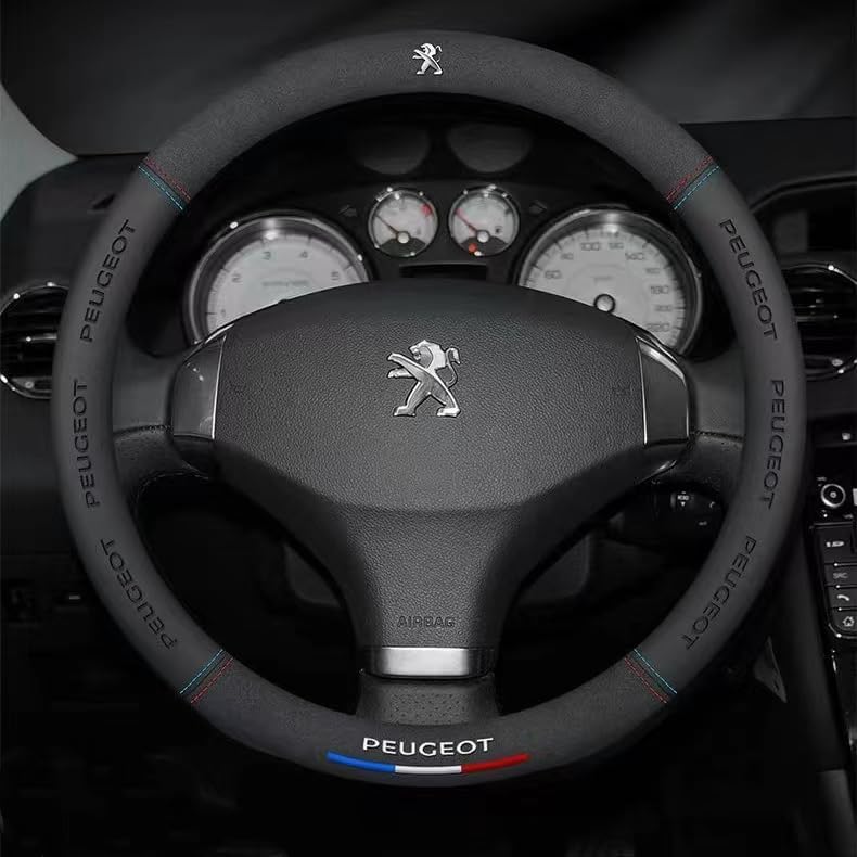 R-timer Funda Volante Coche para Peugeot 408 III Fastback 2022-2025 (5-Türer Kombi), Protector Volante Coche Accesorio Interior, Antideslizante, Duradera, Fácil de Instalar