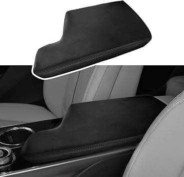 DEYTOP Center Console Cover for Cadillac Lyriq 2026 2023-2025 Accessories Car Armrest Cover for 2026 Lyriq Accessories Anti-Scratch Leather Armrest Protector Black