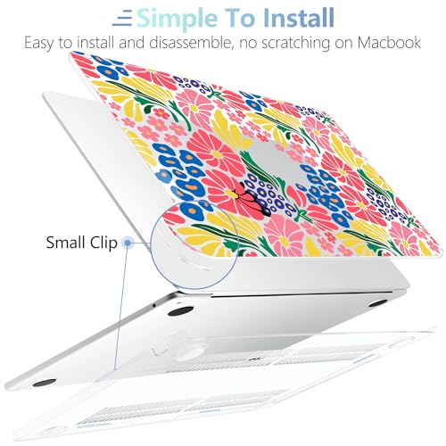 Image of MEEgoodo for M5 /M4 /M3 /M2 MacBook Air 15 inch Case 2026 2025 2024 2023, Case Fit Model (A3448 /A3241 /A3114 /A2941) for MacBook Air 15.3 inch, Groovy Flower