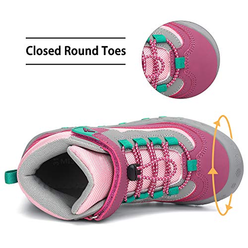 Mishansha Kids Outdoor Hiking Boots Girls Ankle Booties Trekking Walking Shoes, A-Purple 5 Big Kid #TOP4