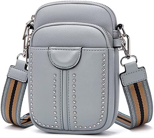 Eslcorri Small Crossbody Phone Bag for Women, PU Leather Mobile Phone Handbag Bag Purse Ladies Casual Fashion Mini Shoulder Bag with Card Slots Adjustable Strap for Phone Under 6.9"