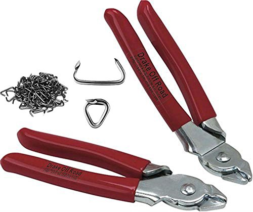 WATERCARBON tools121 Straight and 45-Degree Elbow 2 Piece Professional Hog Ring Upholstery Installation Kit Pliers Set 500 Hog Ring